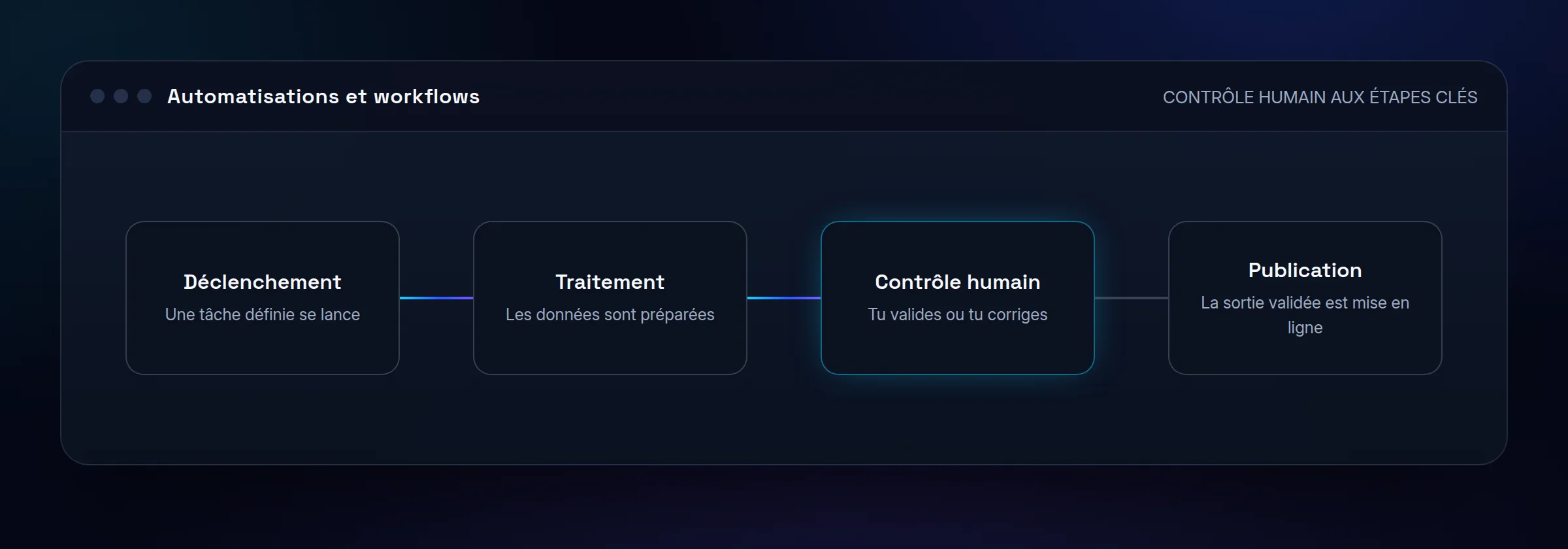Illustration des workflows d'automatisation du programme