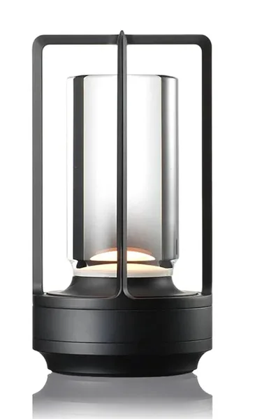 Lampe LED sans fil, modèle noir à anse, recadrage fidèle de la photo du catalogue source